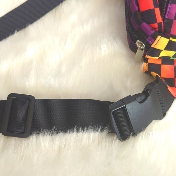 Multi-Colored Checkered Mini Belt Bag - Picture 6 of 8